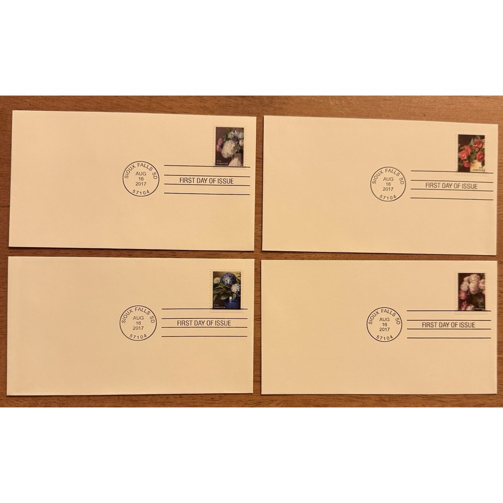 FDC Scott 5237-40 Flowers From The‎ Garden 1st Day Of Issued 2017 - 4 Covers